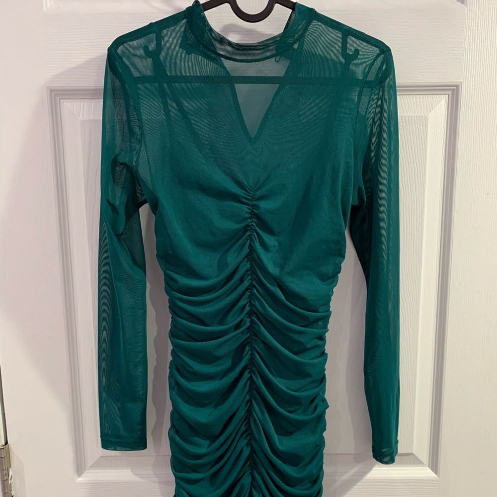 Sheer green club dress